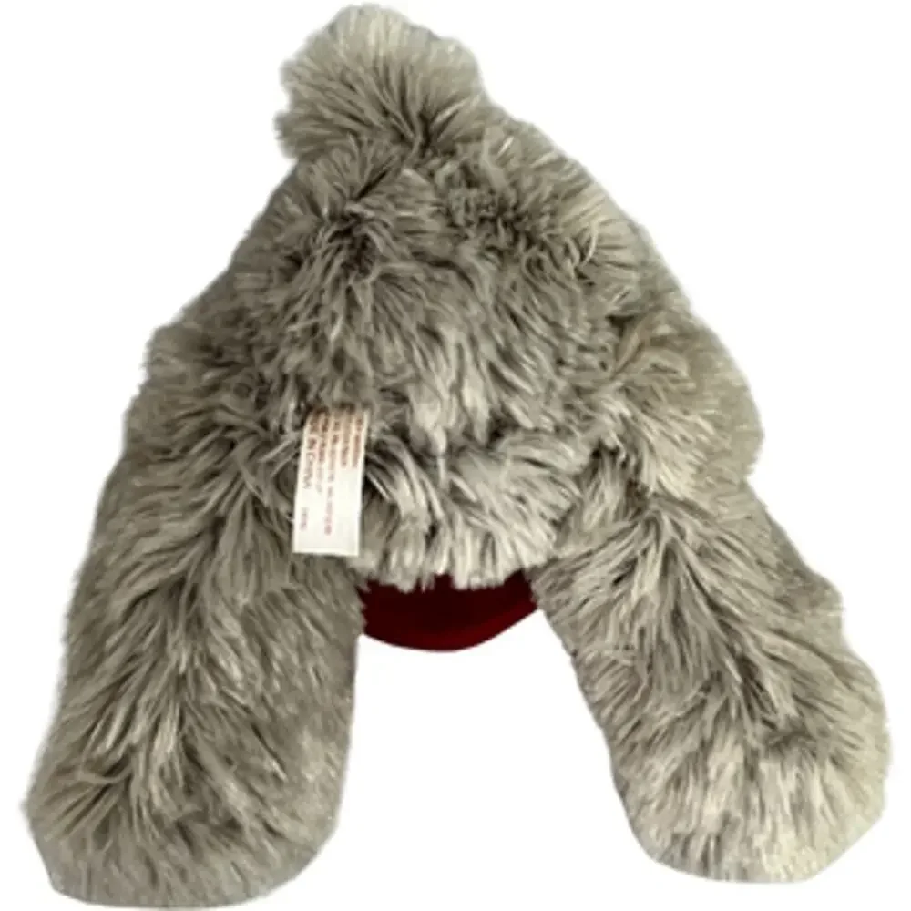 Grey Fuzzy Teddy Bear Holding XOXO Heart Plush Medium Size
